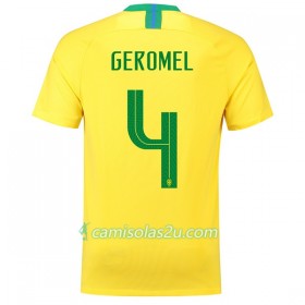 Camisolas de Futebol Brasil Geromel 4 Equipamento Principal Copa do Mundo 2018 Manga Curta